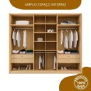 Ver imagem 5 de Guarda Roupa Casal com Espelho 6 Portas 100% MDF Hefesto Carvalho Nature/Off White Marrom