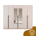 Ver imagem 4 de Guarda Roupa Casal com Espelho 6 Portas 100% MDF Hefesto Carvalho Nature/Off White Marrom