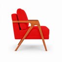 Ver imagem 5 de Kit 2 Poltronas Sala de Estar Maya Luxo Suede Vermelho M3 - Monari Design