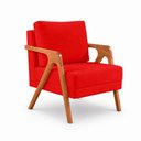 Ver imagem 6 de Kit 2 Poltronas Sala de Estar Maya Luxo Suede Vermelho M3 - Monari Design