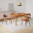 Ver imagem 1 de Conjunto Sala de Jantar Mesa Candian 4 Cadeiras Bless Marrom Whiskey Yescasa