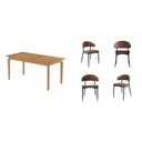Ver imagem 2 de Conjunto Sala de Jantar Mesa Candian 4 Cadeiras Bless Marrom Whiskey Yescasa
