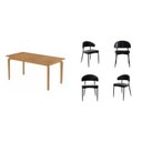 Ver imagem 2 de Conjunto Sala de Jantar Mesa Candian com 4 Cadeiras Bless Marrom/Preto