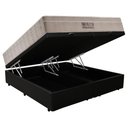 Ver imagem 5 de Cama Box Baú Casal Bipartido Sintético + Colchão Ortobom Airtech Molas Ensacadas 65x138x188 Preto