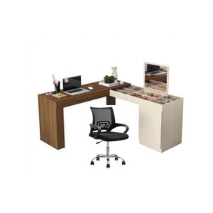 Kit 2 Peças com Escrivaninha Penteadeira Star e Cadeira de Escritório Diretor Tok