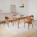 Ver imagem 1 de Conjunto Sala de Jantar Mesa com Vidro Candian 4 Cadeiras Bless Marrom/Off White/Whiskey