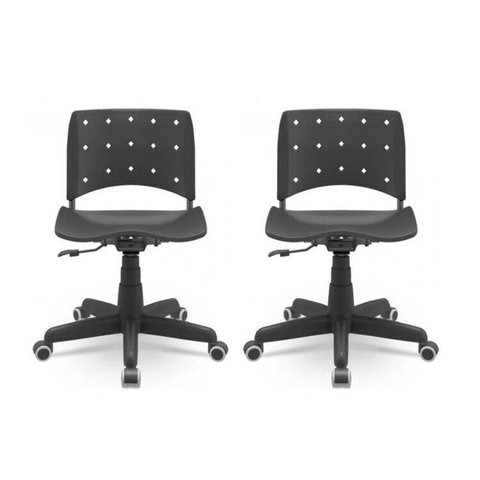 Kit 2 Cadeiras para Escritório Ergonômica Secretária Giratória Ergoplax Mais Nr17