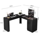 Ver imagem 3 de Conjunto 2 Peças com Escrivaninha Penteadeira Star e Cadeira de Escritório Diretor Tok Preto