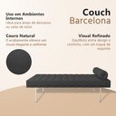 Ver imagem 3 de Couch Barcelona Couro Natural Linha Premium Design Modernista Sala Recepção Alto Padrão - Preto