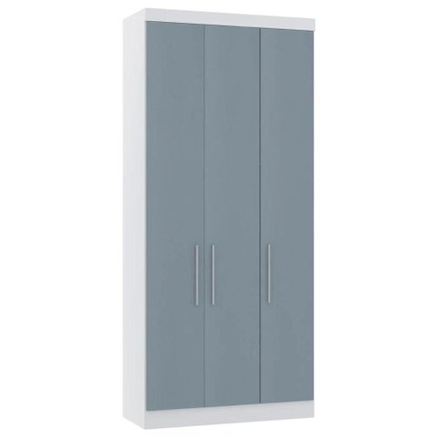 Guarda Roupa Modulado 102cm com 3 Portas Taiga Branco/grey L01 - Mpozenato