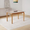 Ver imagem 5 de Conjunto Sala de Jantar Mesa com Vidro Candian 4 Cadeiras Bless Marrom/Off White/Cinza