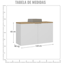Ver imagem 4 de Gabinete de Banheiro sem Cuba Nature Estilare 110cm