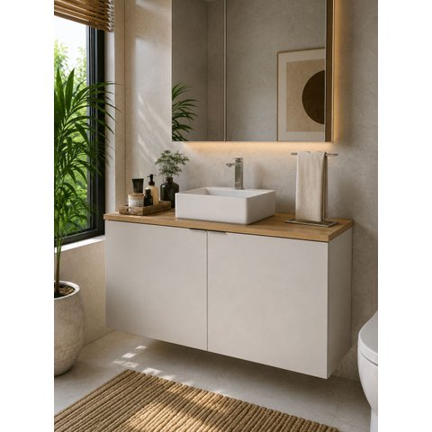 Gabinete de Banheiro sem Cuba Nature Estilare 110cm