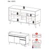 Balcão Cozinha Gabinete Pia 150cm 3 Portas 1 Gaveta Veneza Multimóveis V2072 Branco/preto - 5