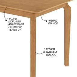 Conjunto Sala de Jantar Mesa Candian 6 Cadeiras Bless - 3