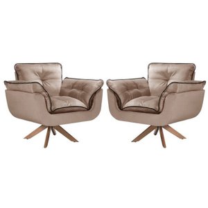 Kit 2 Poltronas Opalla com Debrum e Base Giratória