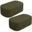Ver imagem 1 de Kit 02 Puffs Decorativo Orgânico para Living Quarto 100cm Doha W01 Linho Verde- Lyam Decor