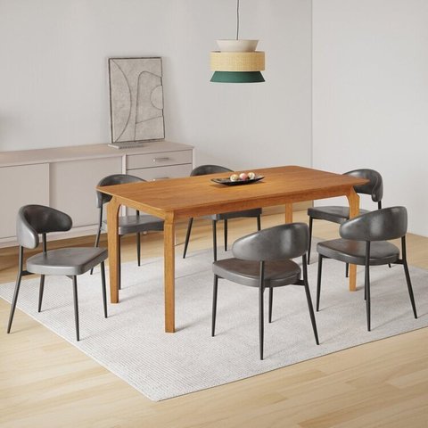 Conjunto Sala de Jantar Mesa Candian 6 Cadeiras Bless Yescasa Marrom/Preto