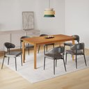 Ver imagem 1 de Conjunto Sala de Jantar Mesa Candian 6 Cadeiras Bless Yescasa Marrom/Preto
