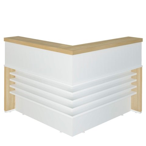 Balcão para Escritório Atendimento/Recepção em L Carvalho/Branco
