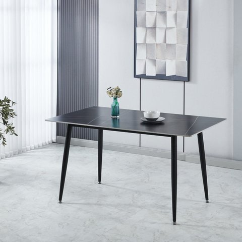 Mesa de Jantar Regular V4001 140cm x 80cm x 75cm Preto
