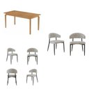 Ver imagem 2 de Conjunto Sala de Jantar Mesa Candian 6 Cadeiras Bless Marrom/Cinza