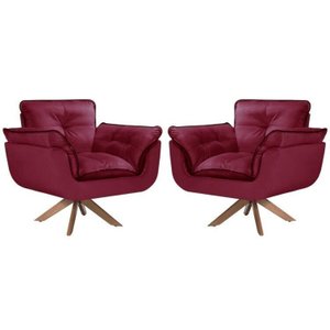 Kit 2 Poltronas Opalla com Debrum e Base Giratória