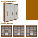 Ver mais imagens de Guarda Roupa Casal 6 Portas Lugano MDF Marrom/Carvalho Vermontt/Off White