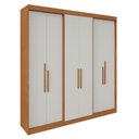 Ver imagem 2 de Guarda Roupa Casal 6 Portas Lugano MDF Marrom/Carvalho Vermontt/Off White