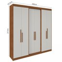 Ver imagem 4 de Guarda Roupa Casal 6 Portas Lugano MDF Marrom/Carvalho Vermontt/Off White