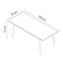 Ver imagem 3 de Mesa de Jantar Regular V4001 120cm x 75cm x 70cm Branco/Preto