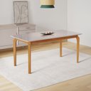 Ver imagem 4 de Conjunto Sala de Jantar Mesa com Vidro Candian 6 Cadeiras Bless Marrom/Off White/Preto