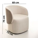 Ver imagem 5 de Poltrona 2035 – Estofada com Base Giratória e Design Elegante - Facinatta Offwhite