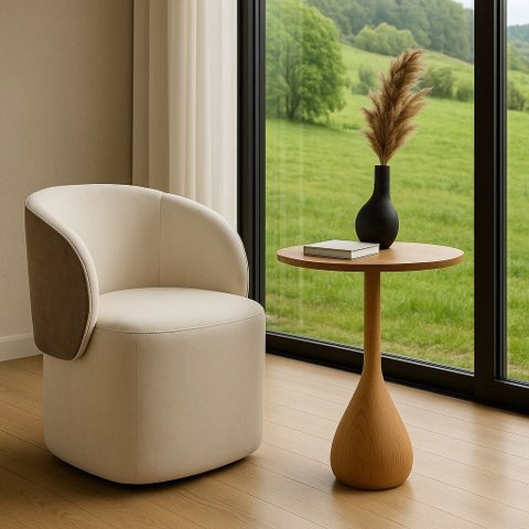 Poltrona 2035 – Estofada com Base Giratória e Design Elegante - Facinatta Offwhite