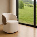 Ver imagem 1 de Poltrona 2035 – Estofada com Base Giratória e Design Elegante - Facinatta Offwhite