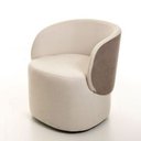 Ver imagem 2 de Poltrona 2035 – Estofada com Base Giratória e Design Elegante - Facinatta Offwhite