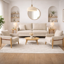 Ver imagem 1 de Conjunto Sala de Estar Orion com 1 Sofá 2 Lugares Living e 2 Poltronas