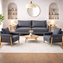 Ver imagem 1 de Conjunto Sala de Estar Orion com 1 Sofá 2 Lugares Living e 2 Poltronas