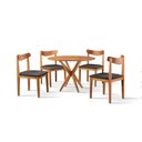 Ver imagem 3 de Conjunto de Sala de Jantar Mesa 100cm com 4 Cadeiras Aurora Marrom/Preto/Freijó