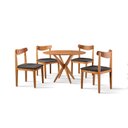 Ver imagem 3 de Conjunto de Sala de Jantar Mesa 100cm com 4 Cadeiras Aurora Marrom/Preto/Freijó