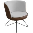 Ver imagem 1 de Poltrona Decorativa Chiara Base Orby Corano Marrom/poliéster Cinza Claro - Nexta Casa