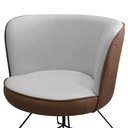 Ver mais imagens de Poltrona Decorativa Chiara Base Orby Corano Marrom/poliéster Cinza Claro - Nexta Casa