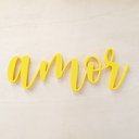 Ver imagem 1 de Adorno De Parede Amor 27cm - Palavra, Quadro, lettering - Toque 3D:Amarelo