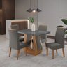 Conjunto Mesa de Jantar Retangular Amore 120x80cm com Vidro e 4 Cadeiras - 1