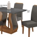Ver mais imagens de Conjunto Mesa de Jantar Retangular Amore 120x80cm com Vidro e 4 Cadeiras Yescasa Cinza/Mel/Grafite