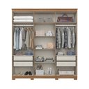 Ver imagem 2 de Guarda Roupa Casal Ávila 6 Portas 4 Gavetas com Pés em Abs e Detalhes Ripados