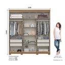 Ver imagem 4 de Guarda Roupa Casal Ávila 6 Portas 4 Gavetas com Pés em Abs e Detalhes Ripados