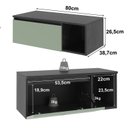 Ver imagem 5 de Gabinete Suspenso para Banheiro 80cm 1 Porta Basculante 1 Nicho Preto/Mármore Lunar/Verde Mar