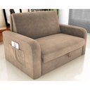 Ver imagem 1 de Sofá Cama Monte da Serra 2 Lugares 140cm Bege Suede com Baú Matrix