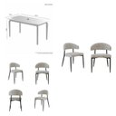 Ver imagem 3 de Conjunto Sala de Jantar Mesa com Vidro Candian 6 Cadeiras Bless Marrom/Off White/Cinza